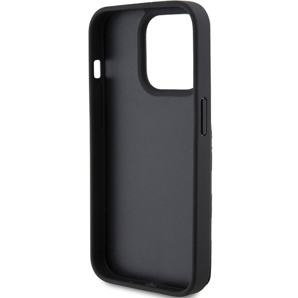 Étui pour Apple iPhone 15 Pro Max, Karl Lagerfeld, Saffiano Cardslots and Stand Monogram Ikonik Karl, Noir