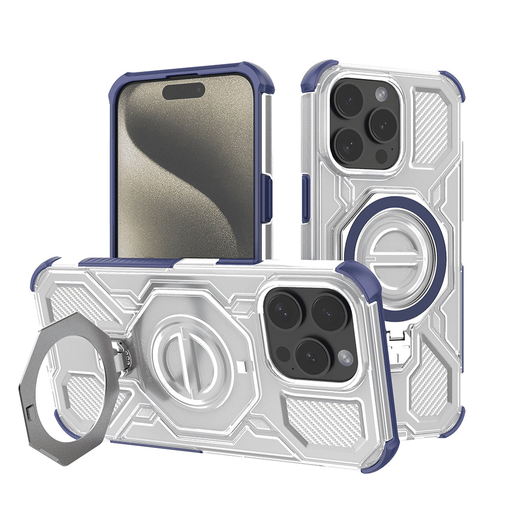 Coque pour Apple iPhone 15 Pro Max, Techsuit, Carbon Shield Pro, Bleue