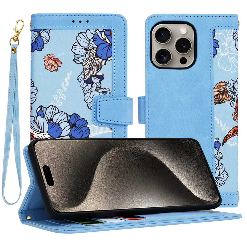 Coque pour Apple iPhone 15 Pro Max, Techsuit, FlipCraft, Bleu