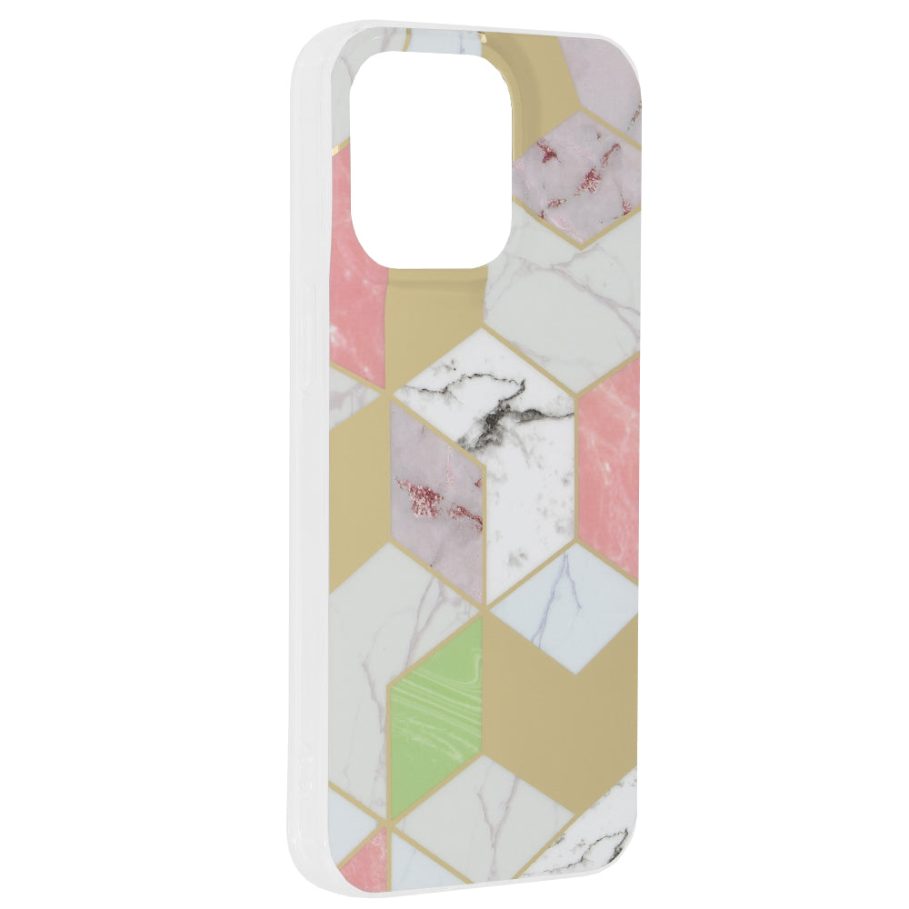Hülle für Apple iPhone 15 Pro Max, Techsuit, Marmor, Lila