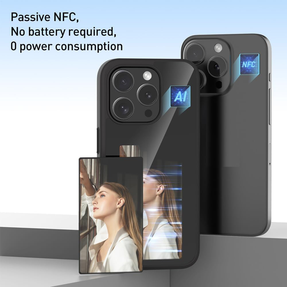 Coque pour Apple iPhone 15 Pro, Techsuit, SmartScreen NFC, Noire