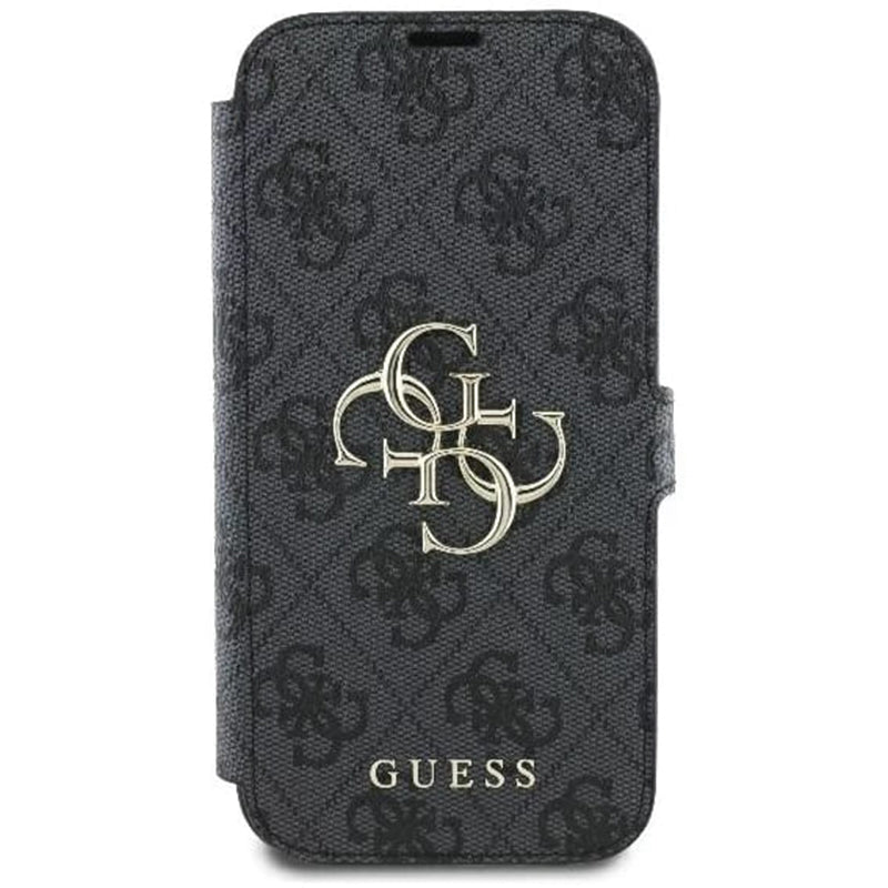 Hoes voor Apple iPhone 16, Guess, 4G Book, Zwart