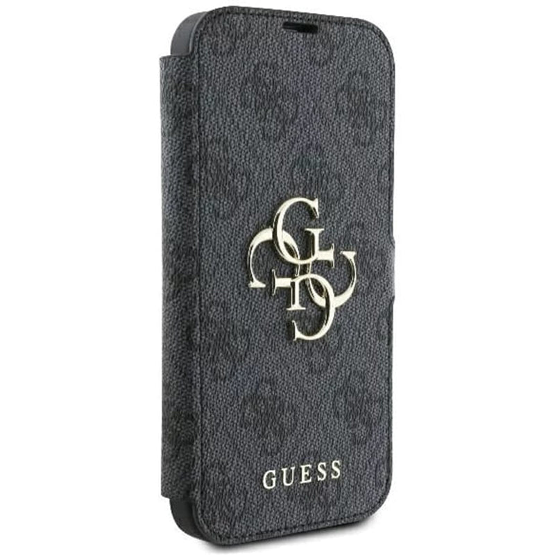 Hoes voor Apple iPhone 16, Guess, 4G Book, Zwart