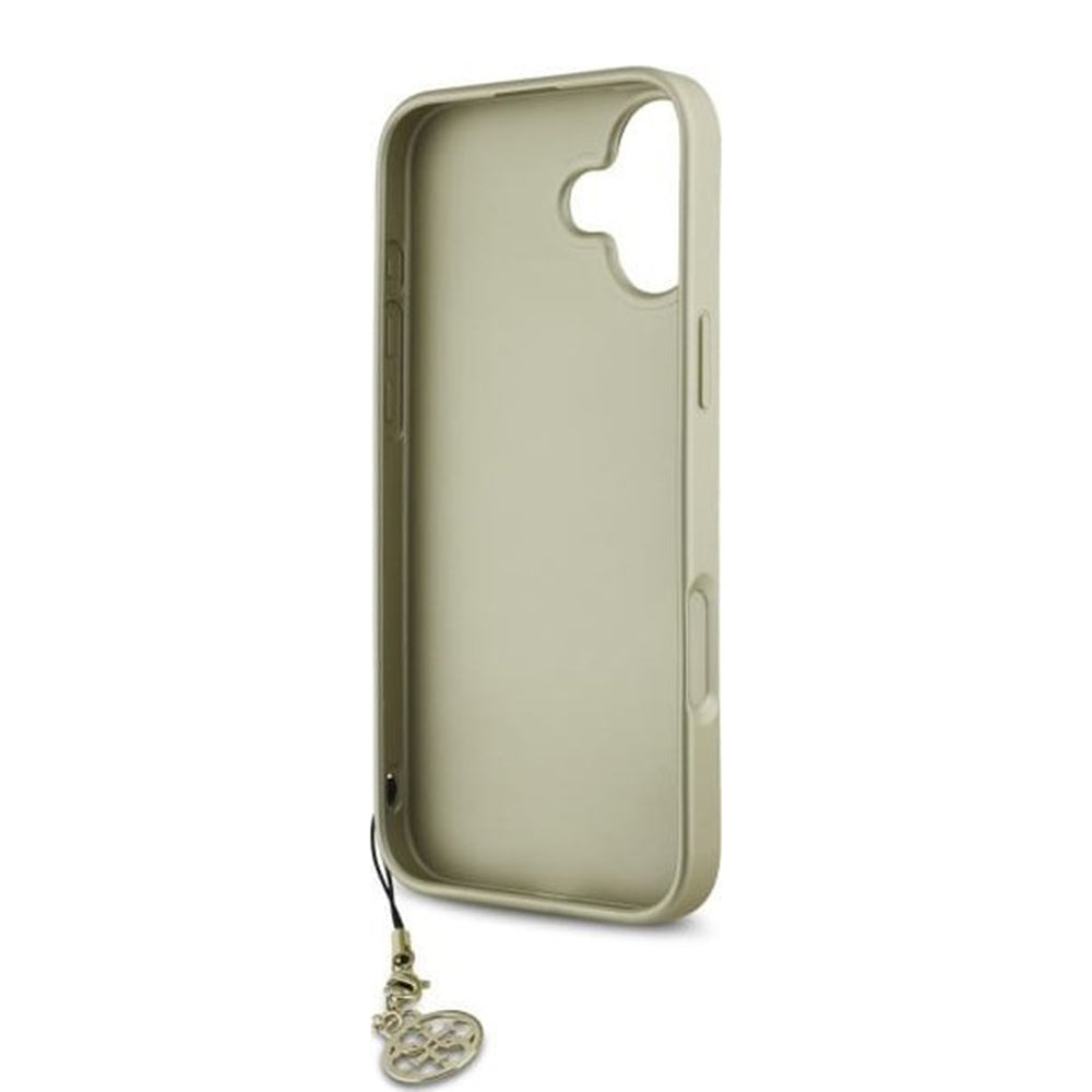 Étui pour Apple iPhone 16, Guess, 4G Charm, Marron