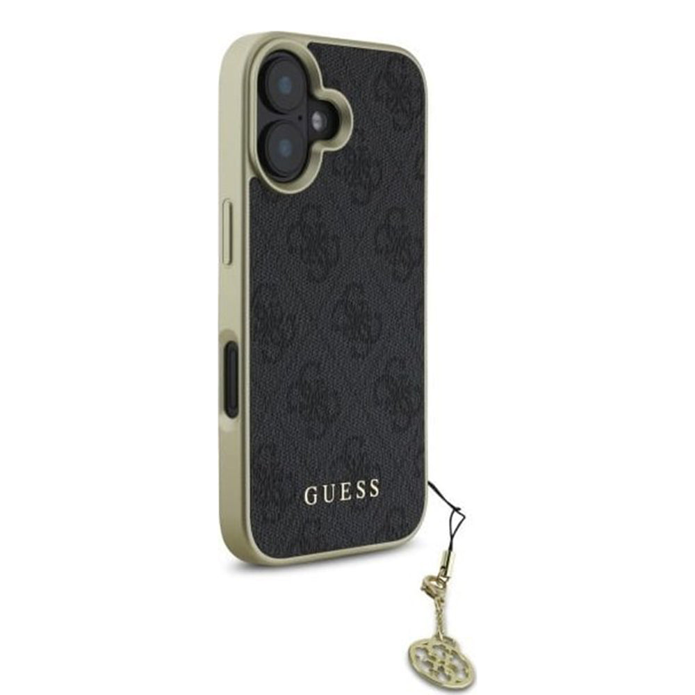 Hülle für Apple iPhone 16, Guess, 4G Charm, Schwarz