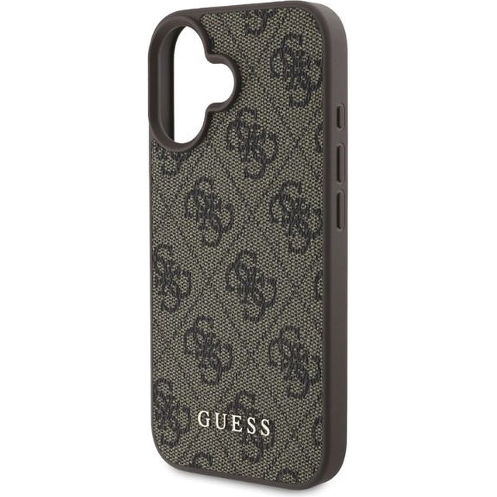 Hülle für Apple iPhone 16, Guess, 4G Classic, Braun