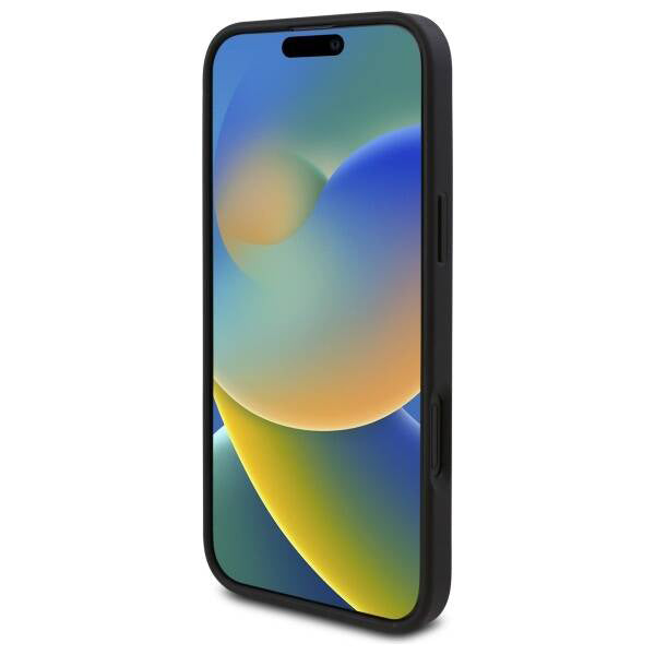 Étui pour Apple iPhone 16, Guess, logo Triangle 4G, Noir