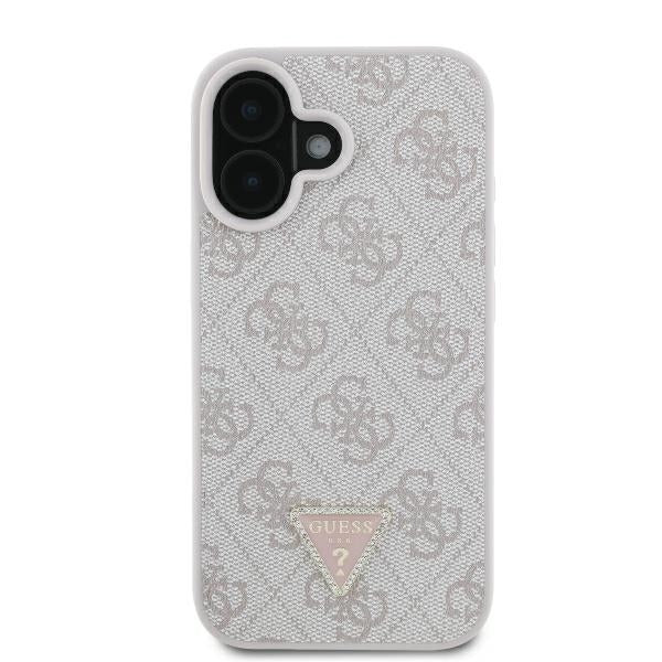 Hoes voor Apple iPhone 16, Guess, Crossbody 4G Triangle Strass, Blauw
