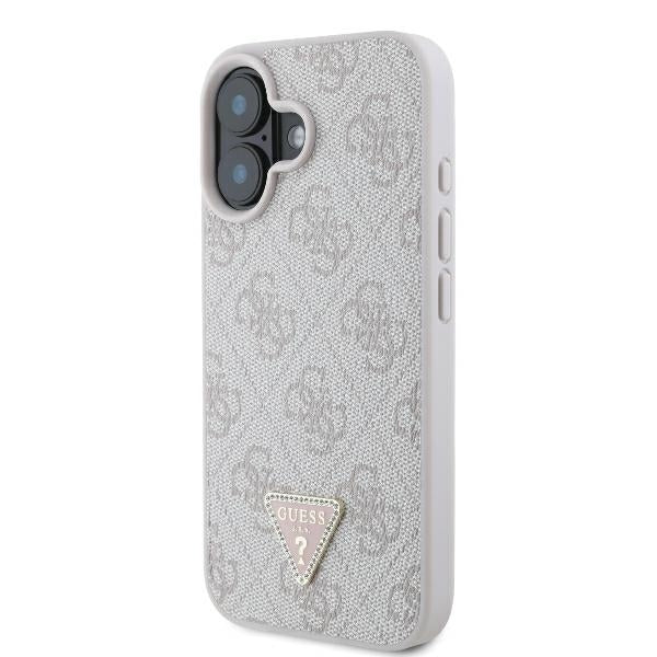 Hoes voor Apple iPhone 16, Guess, Crossbody 4G Triangle Strass, Blauw