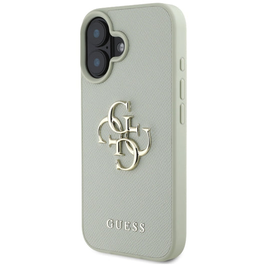Hoes voor Apple iPhone 16, Guess, Grained Big 4G Logo Small Classic Logo, Groen