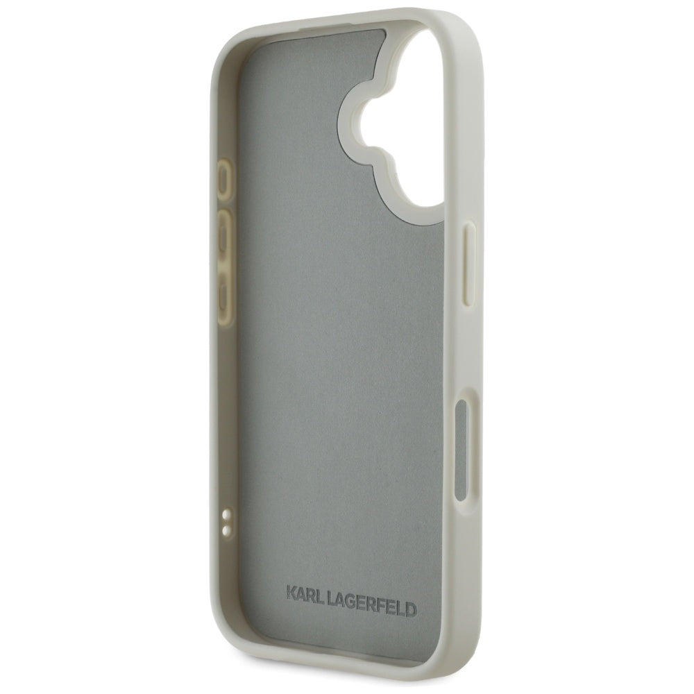 Case for Apple iPhone 16, Karl Lagerfeld, 3D Rubber Karl & Choupette, Beige