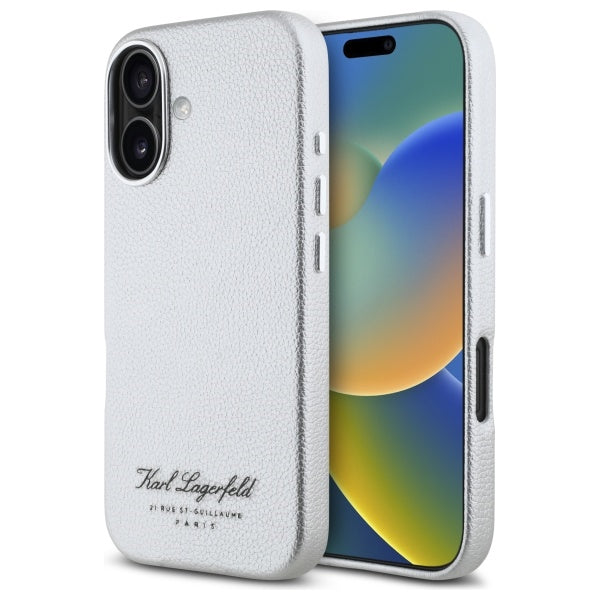 Étui pour Apple iPhone 16, Karl Lagerfeld, RSG, Gris