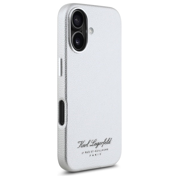 Étui pour Apple iPhone 16, Karl Lagerfeld, RSG, Gris