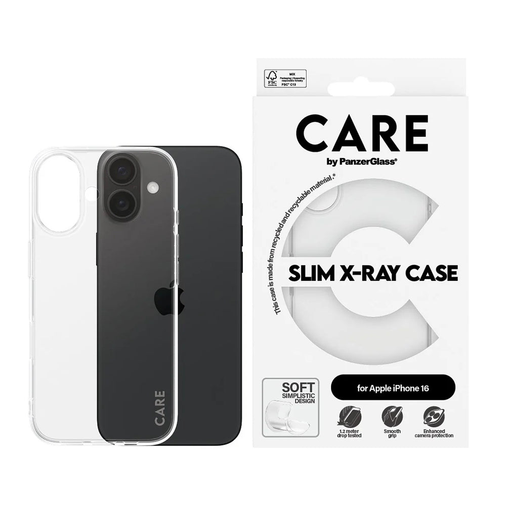 Case for Apple iPhone 16, PanzerGlass, Fashionable Care, Transparent