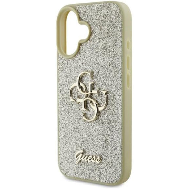 Étui pour Apple iPhone 16 Plus, Guess, Fixed Glitter Big 4G, Doré