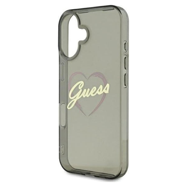 Hoesje voor Apple iPhone 16 Plus, Guess, IML Heart, Zwart