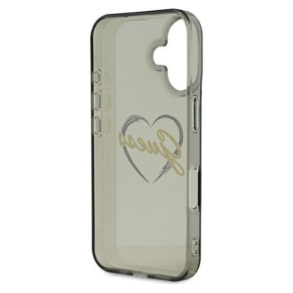 Hoesje voor Apple iPhone 16 Plus, Guess, IML Heart, Zwart