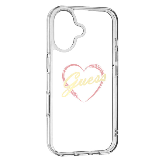 Étui pour Apple iPhone 16 Plus, Guess, IML Heart, Transparent
