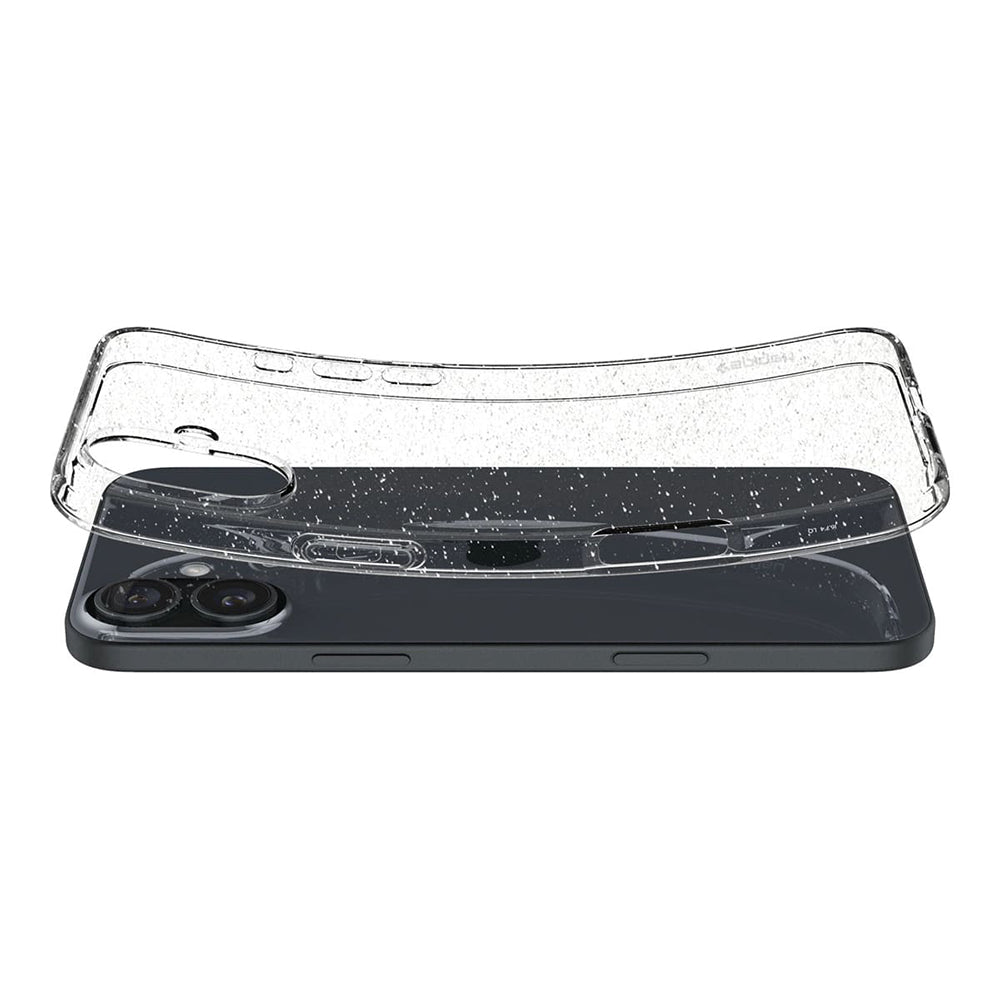 Hoes voor Apple iPhone 16 Plus, Spigen, Liquid Crystal Glitter, Transparant