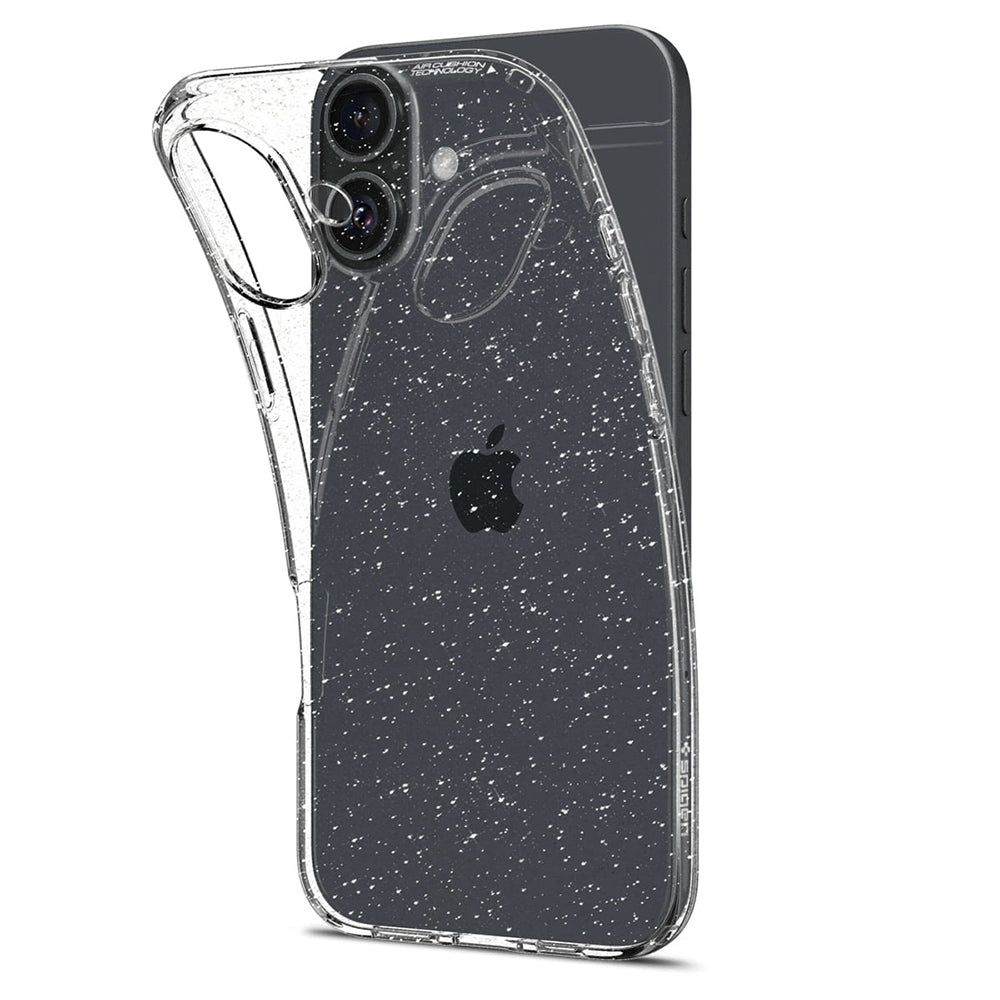 Hoes voor Apple iPhone 16 Plus, Spigen, Liquid Crystal Glitter, Transparant