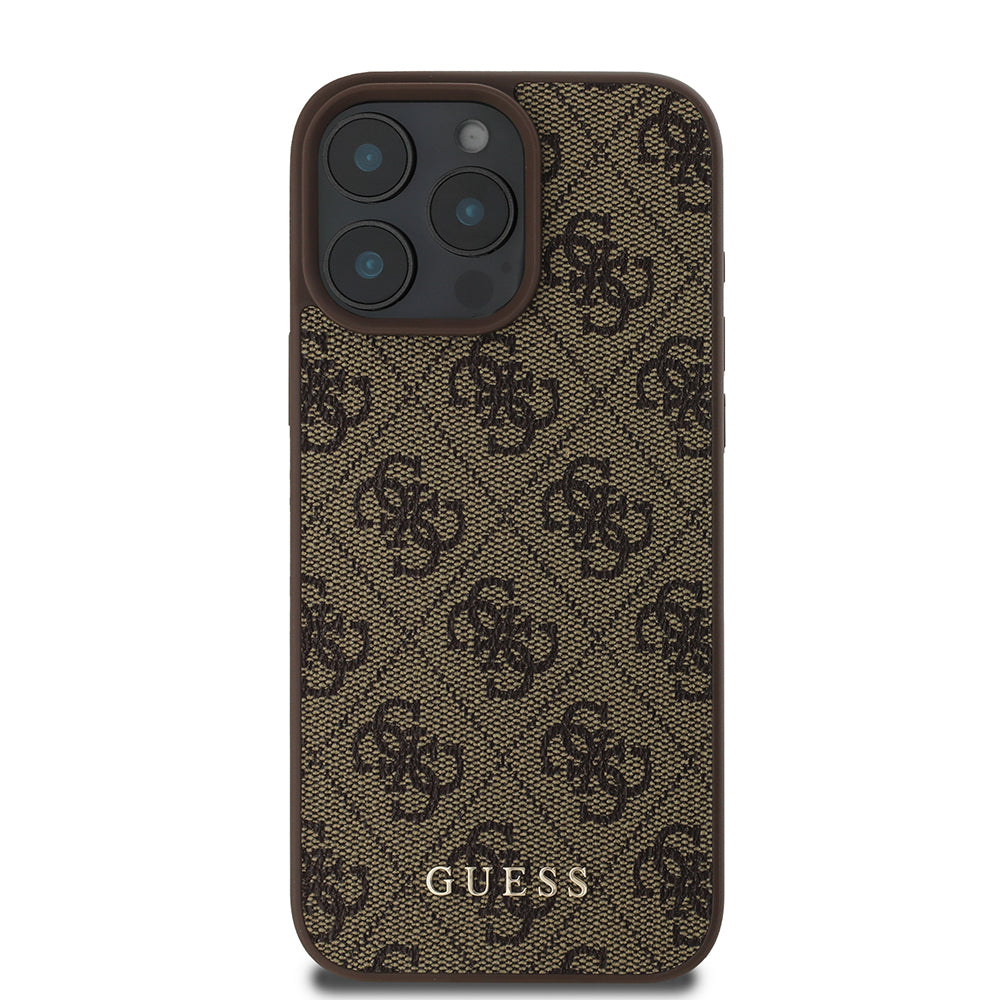 Étui pour Apple iPhone 16 Pro, Guess, 4G Classic, Marron