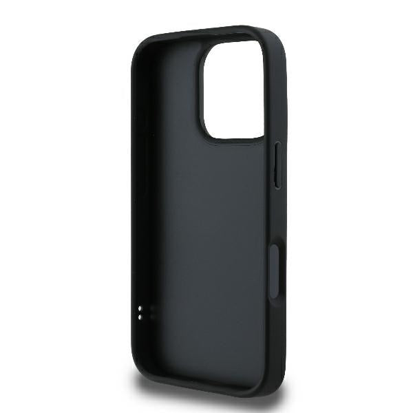 Hoes voor Apple iPhone 16 Pro, Karl Lagerfeld, Diagonal Quilted Script, Zwart