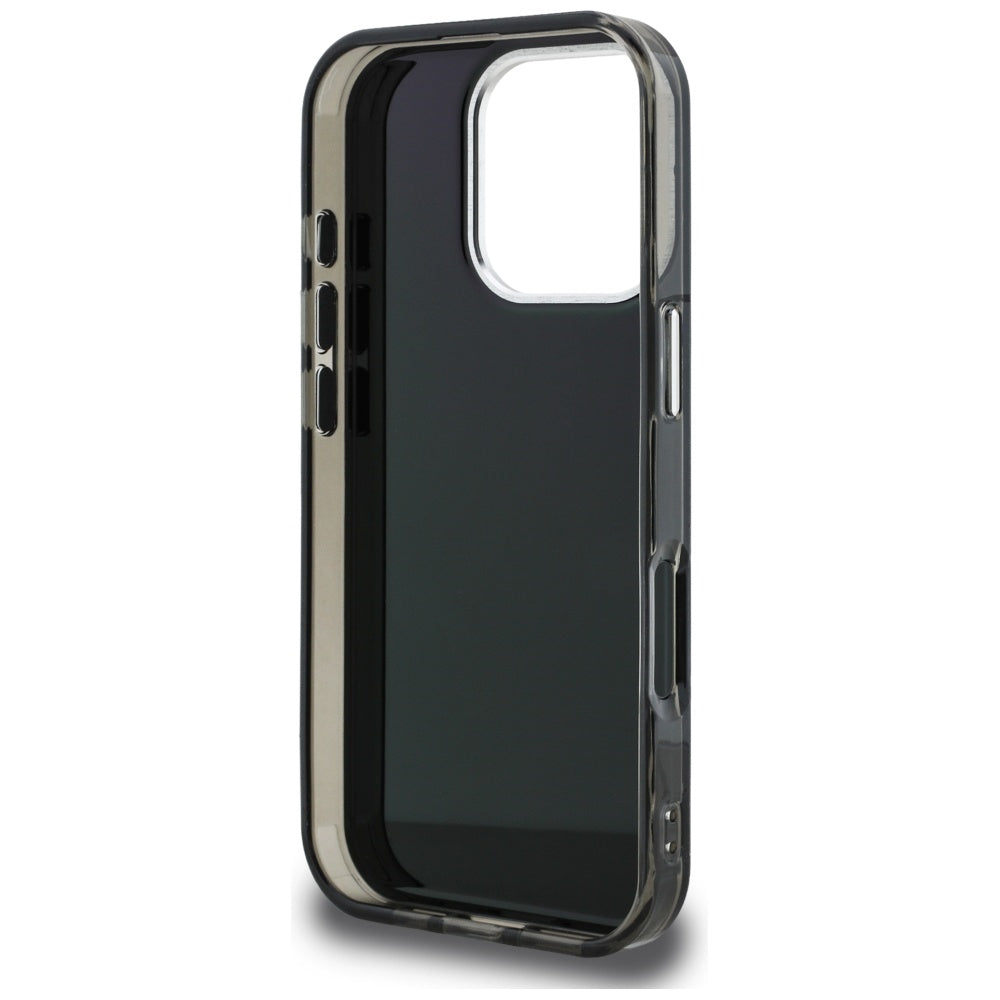 Hoes voor Apple iPhone 16 Pro, Karl Lagerfeld, IML Aquarelle Logo Choupette, Zwart