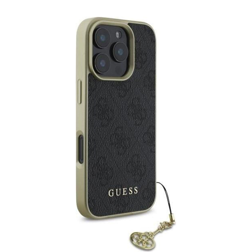 Étui pour Apple iPhone 16 Pro Max, Guess, 4G Charm, Noir