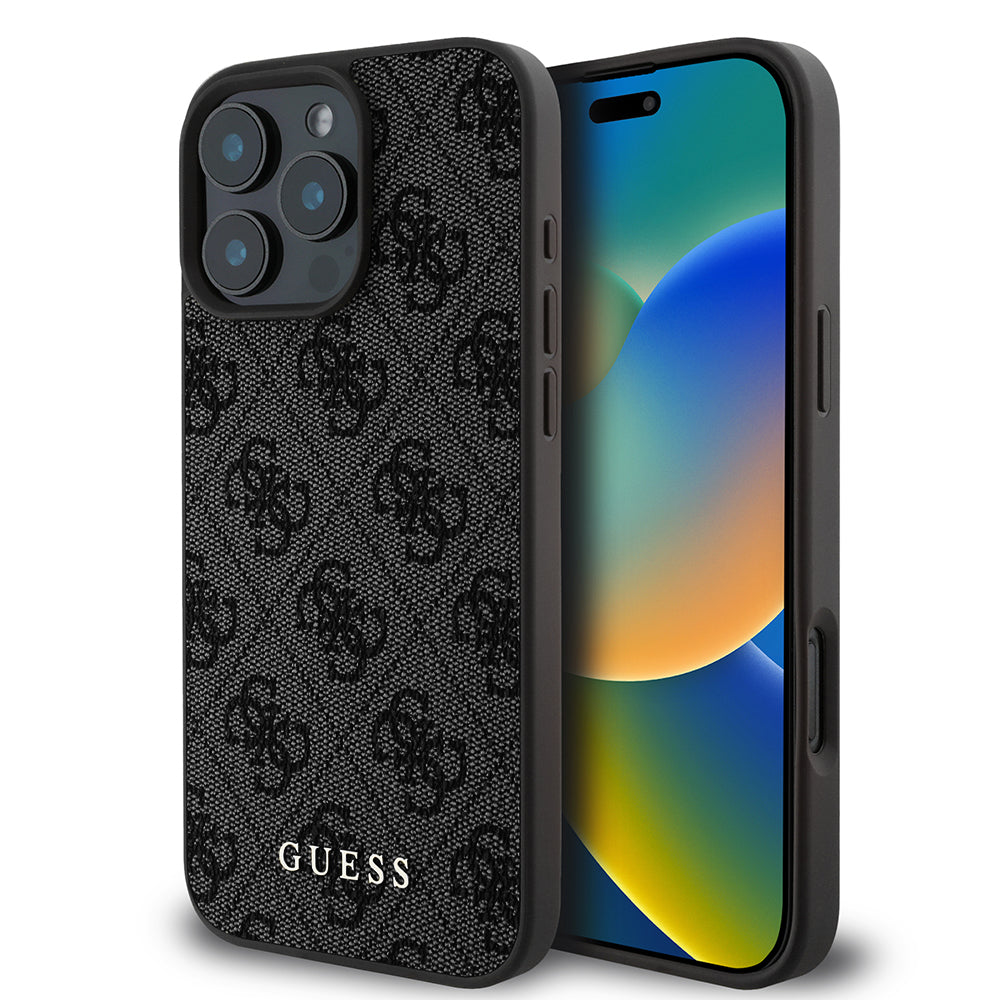 Hoes voor Apple iPhone 16 Pro Max, Guess, 4G Classic, Zwart