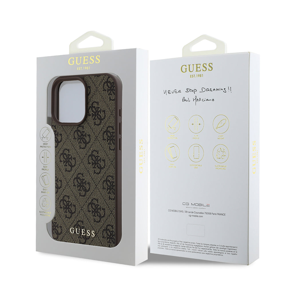 Hoes voor Apple iPhone 16 Pro Max, Guess, 4G Classic, Zwart