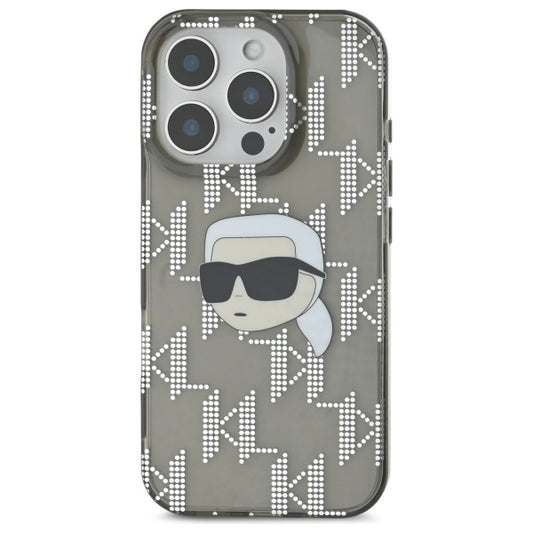 Hoes voor Apple iPhone 16 Pro Max, Karl Lagerfeld, IML Luxury Electroplated Karl's Head, Zwart
