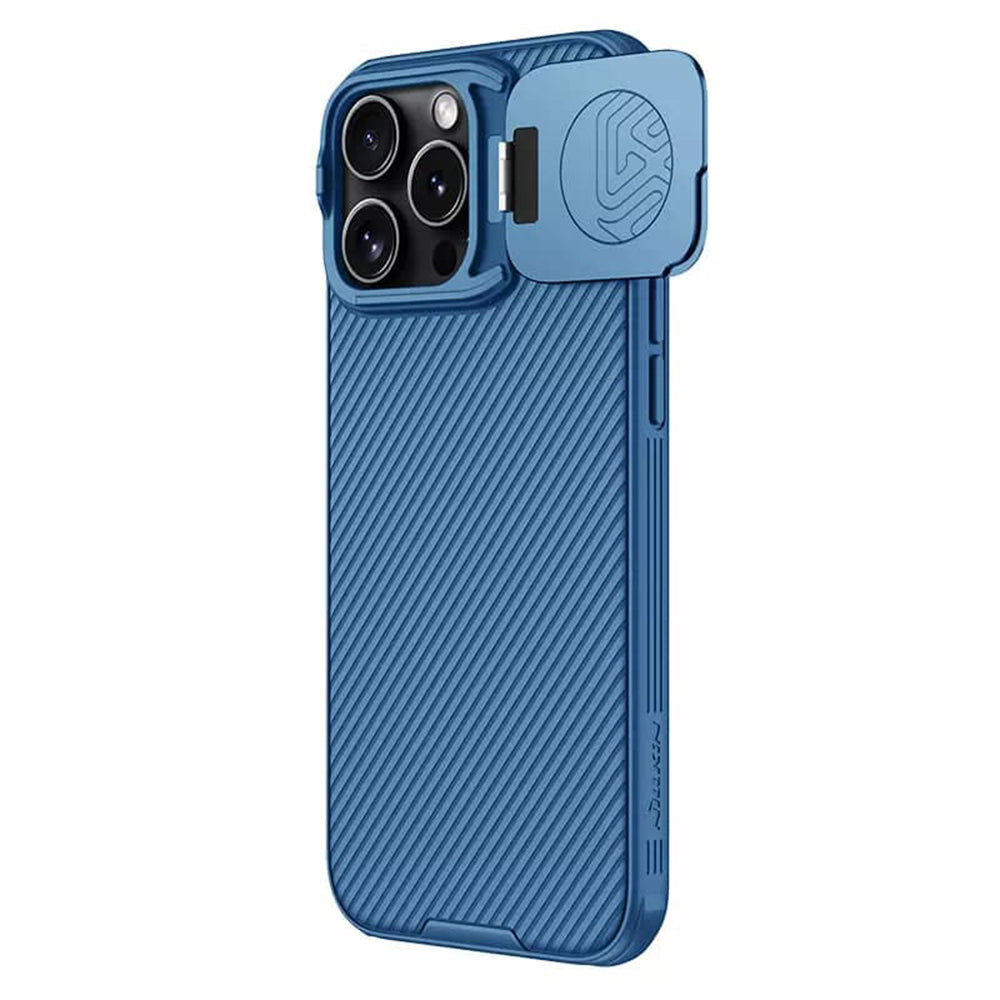 Hoes voor Apple iPhone 16 Pro Max, Nillkin, CamShield Prop, Blauw