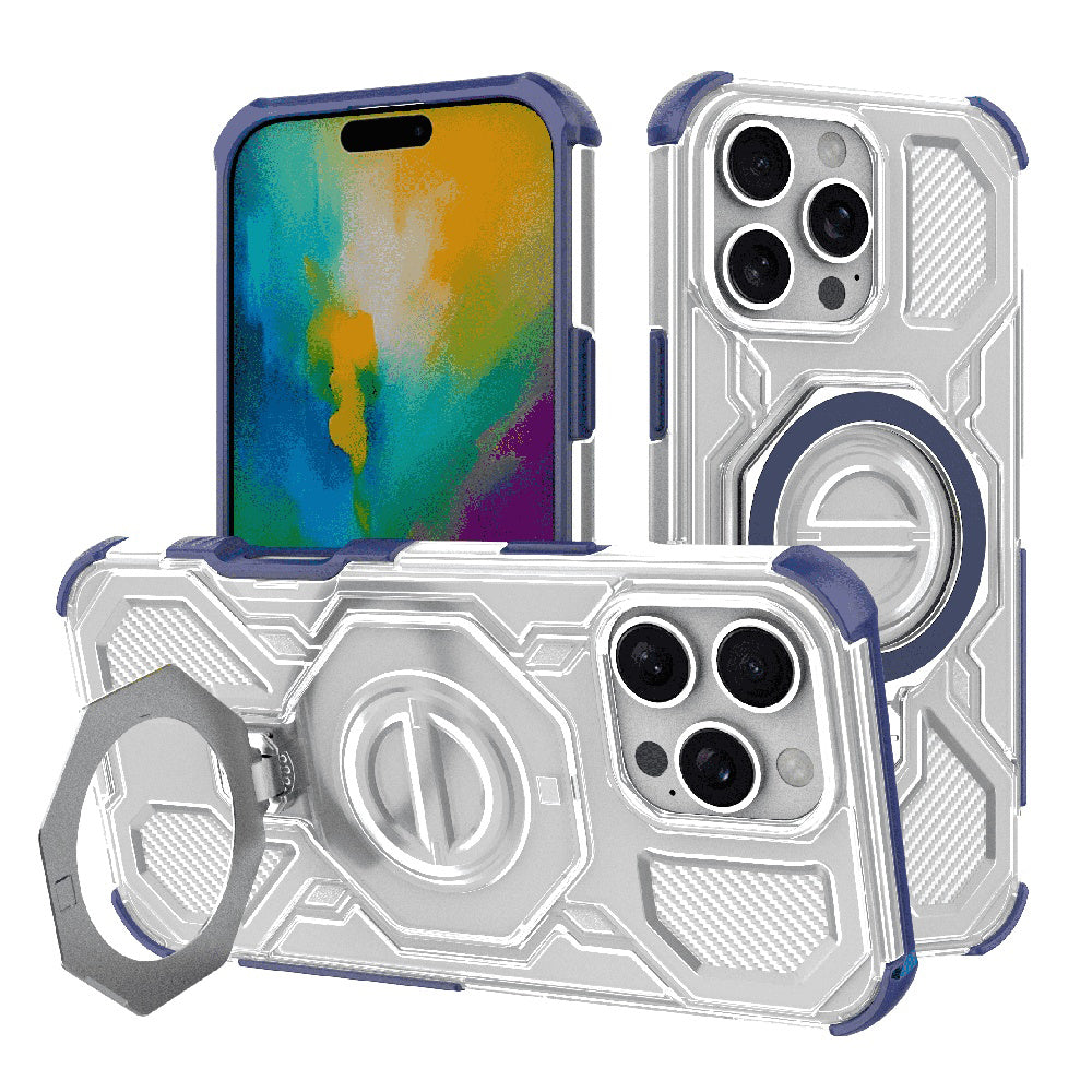 Coque pour Apple iPhone 16 Pro Max, Techsuit, Carbon Shield Pro, Bleue