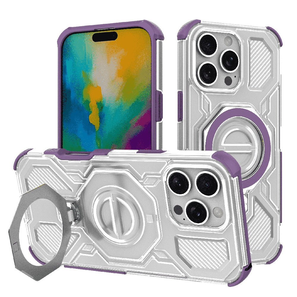 Coque pour Apple iPhone 16 Pro Max, Techsuit, Carbon Shield Pro, Violet