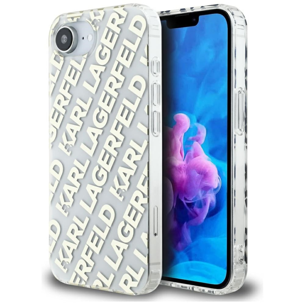 Hoes voor Apple iPhone 17e / 16e, Karl Lagerfeld, IML Luxury Gold Fullover Logo, Goud