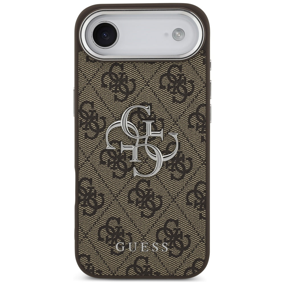 Hülle für Apple iPhone 17 Air, Guess, Big 4G Logo Classic, Braun Silbern