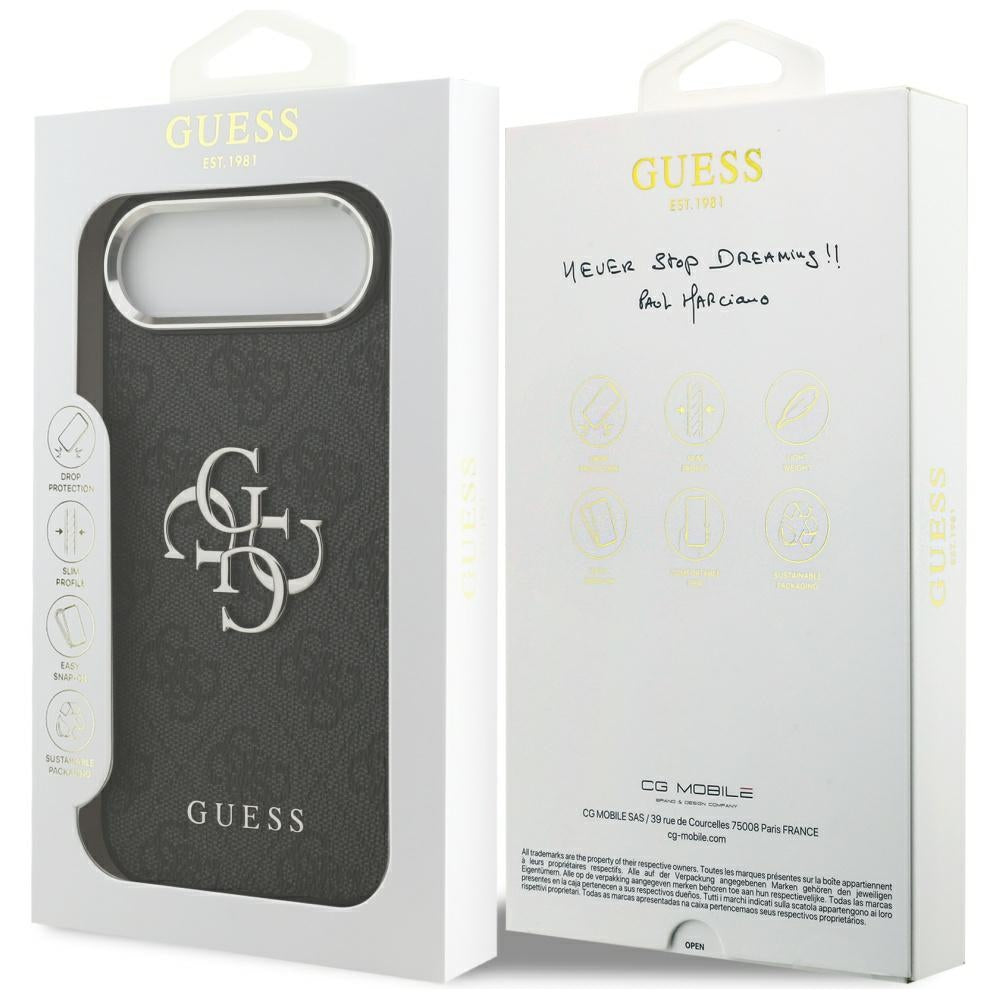 Hoes voor Apple iPhone 17 Air, Guess, Big 4G Logo Classic, Zwart Zilver