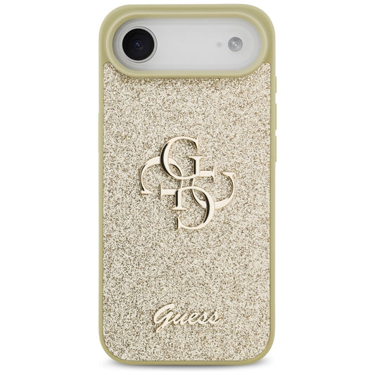 Hoes voor Apple iPhone 17 Air, Guess, Fixed Glitter Big 4G, Goudkleurig