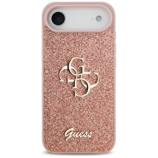 Hoes voor Apple iPhone 17 Air, Guess, Fixed Glitter Big 4G, Roze