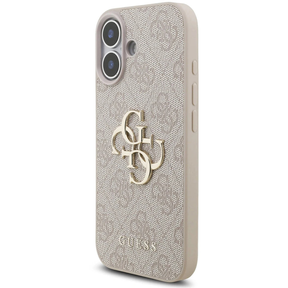 Étui pour Apple iPhone 17, Guess, 4G Classic Logo avec sangle, Rose