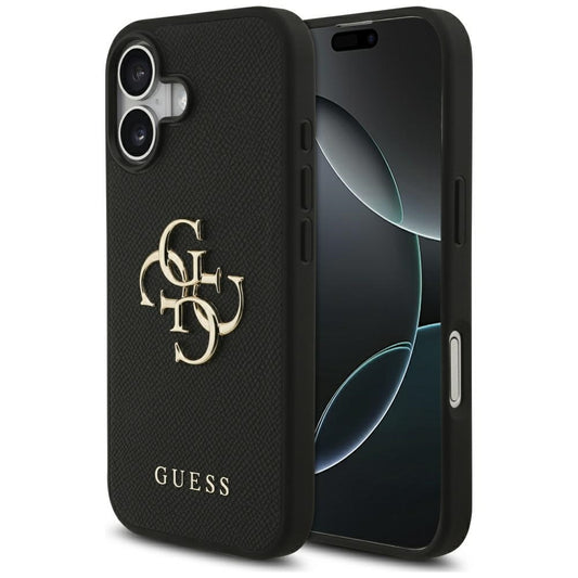 Housse pour Apple iPhone 17, Guess, 4G Grained Big and Classic Logo, Noire