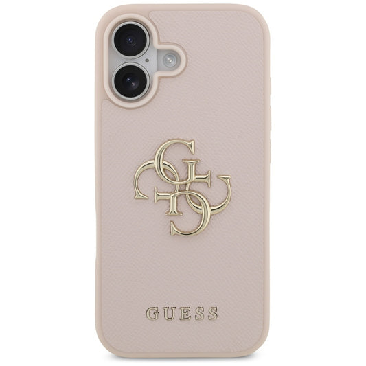 Étui pour Apple iPhone 17, Guess, 4G Grained Big and Classic Logo, Rose