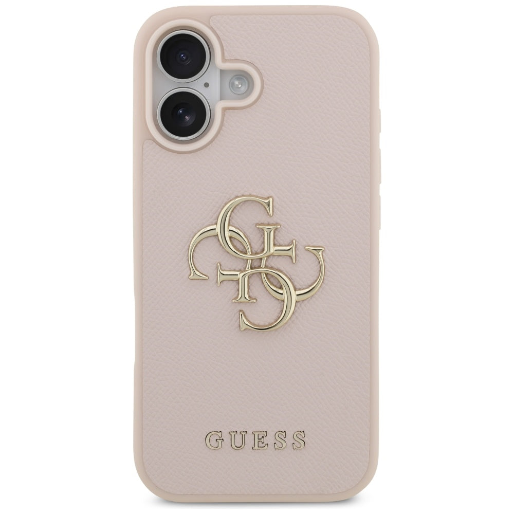 Hoes voor Apple iPhone 17, Guess, 4G Grained Big and Classic Logo, Roze