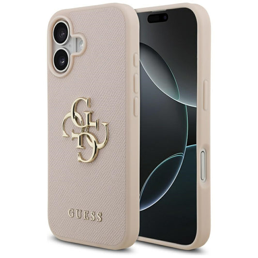Étui pour Apple iPhone 17, Guess, 4G Grained Big and Classic Logo, Rose