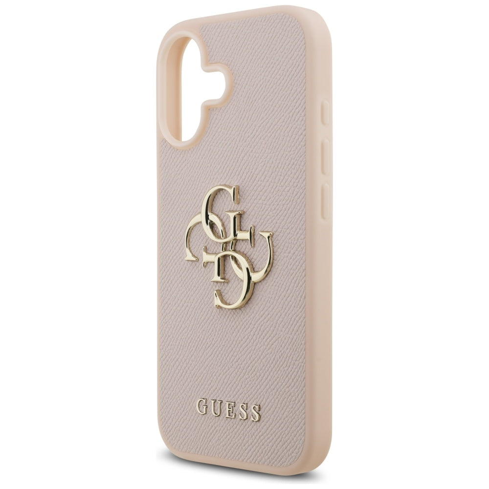 Hoes voor Apple iPhone 17, Guess, 4G Grained Big and Classic Logo, Roze