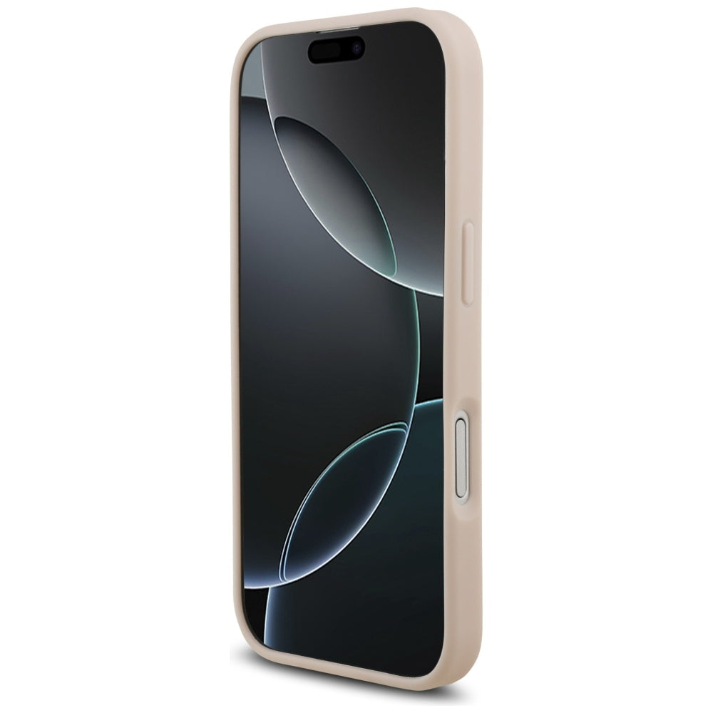 Hoes voor Apple iPhone 17, Guess, 4G Grained Big and Classic Logo, Roze