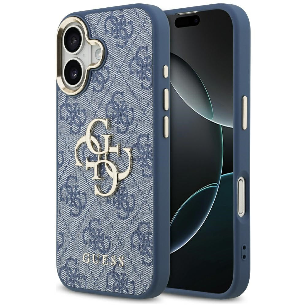 Hülle für Apple iPhone 17, Guess, Big 4G Logo Classic, Goldenes Blau