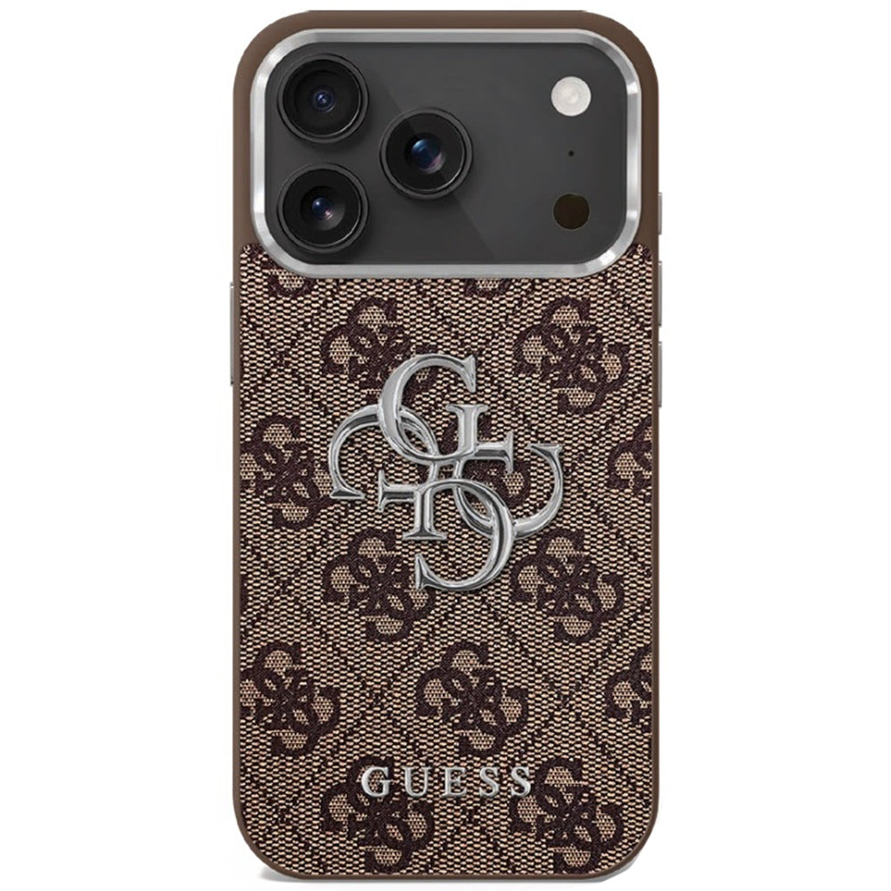 Hoes voor Apple iPhone 17, Guess, Big 4G Logo Classic, Bruin Zilver