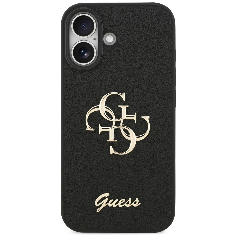Hoes voor Apple iPhone 17, Guess, Fixed Glitter Big 4G, Zwart