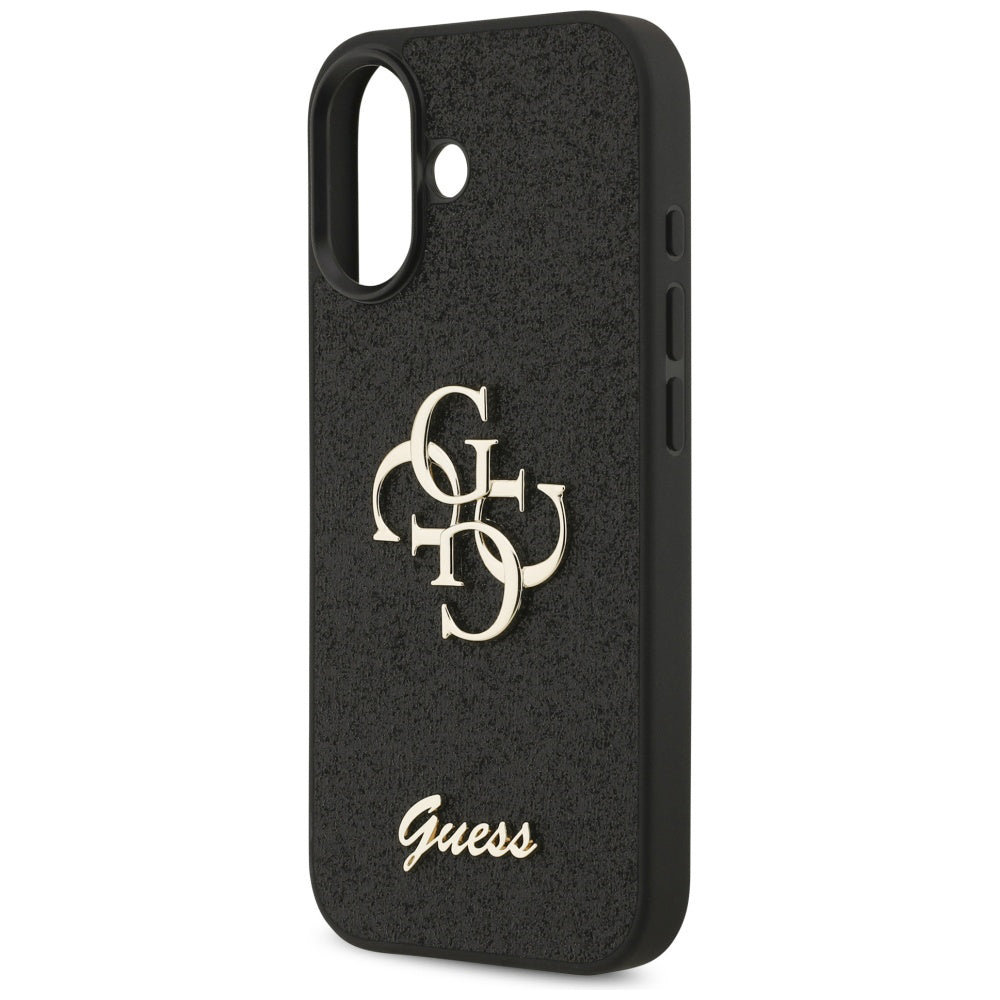 Hoes voor Apple iPhone 17, Guess, Fixed Glitter Big 4G, Zwart